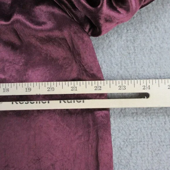 Rag & Bone Top Womens Small Solid Burgundy Satin Silky Flowy Button Up Shirt - Picture 7 of 9